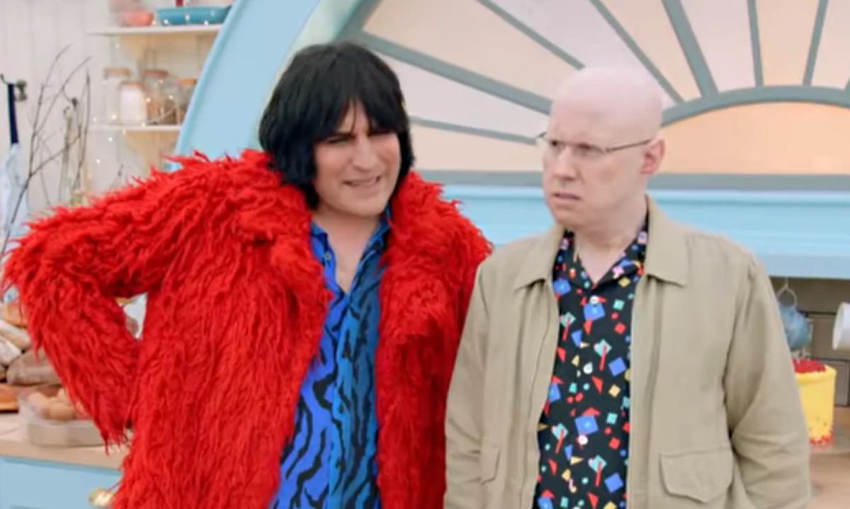 Matt and Noel look confused on Great British Bake Off's Mexican week.