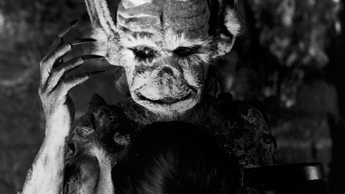 A black and white devil figure in Haxan.
