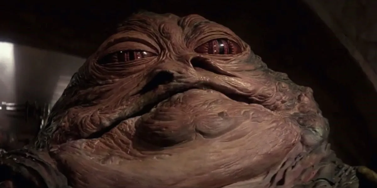 Jabba the Hutt gazing menacingly in 'Star Wars: Episode IV: A New Hope'.