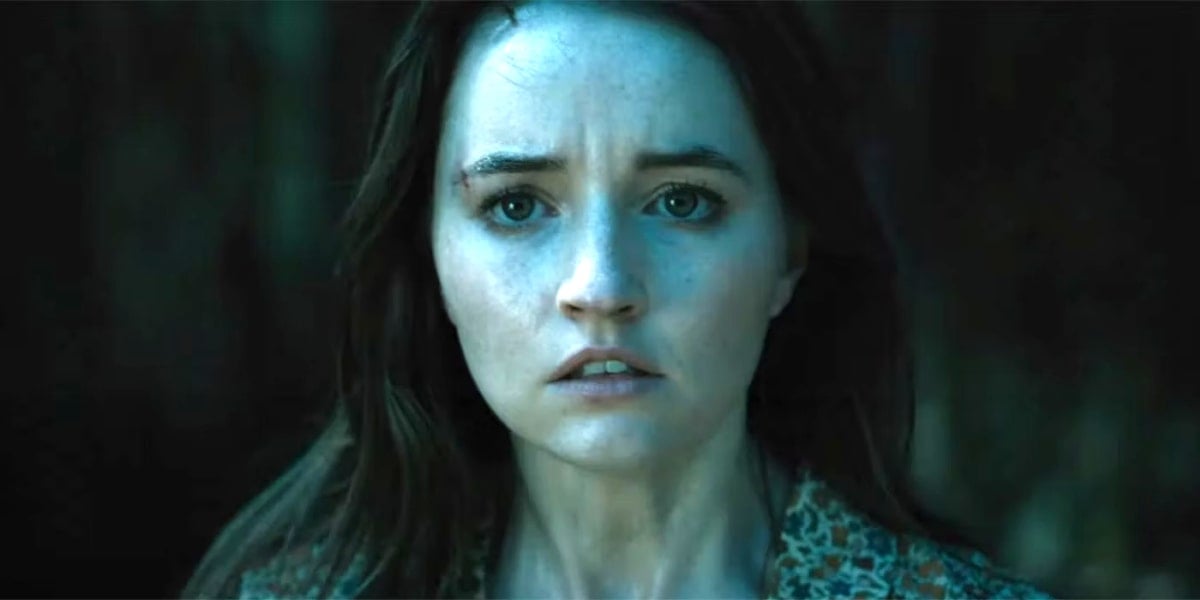 Brynn (Kaitlyn Dever) looking terrified in 'No One Will Save You'