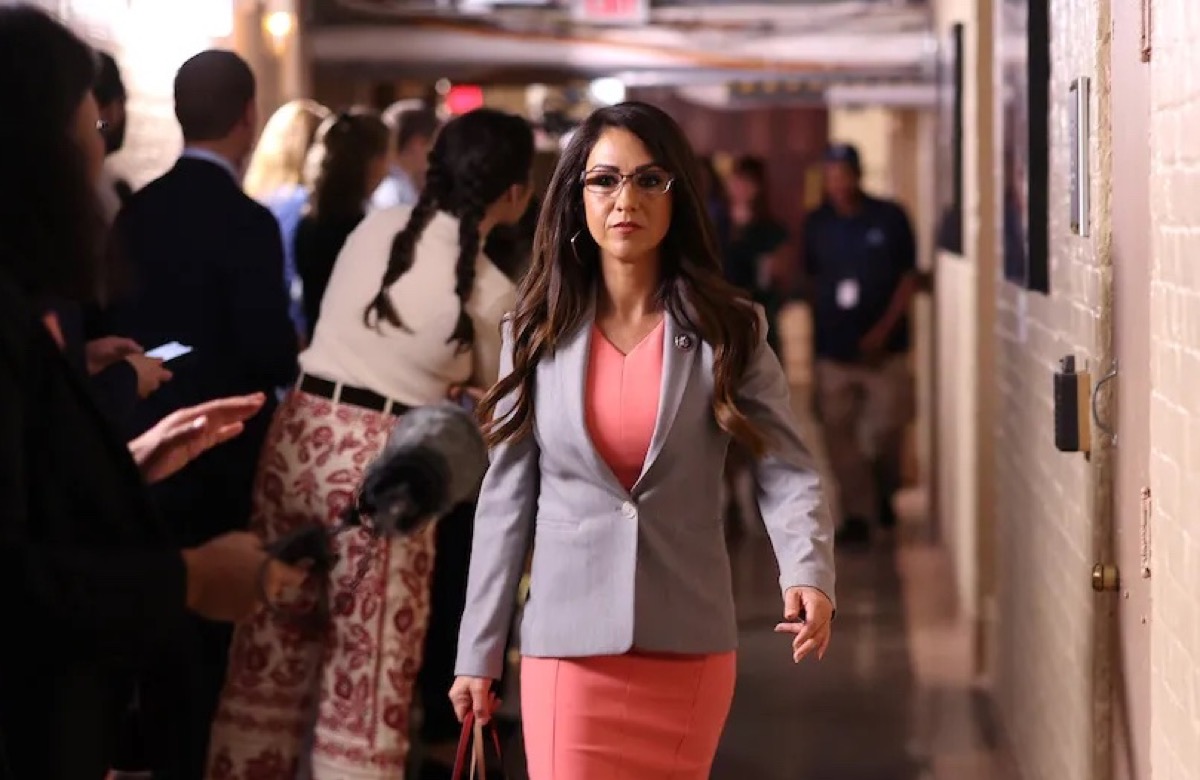 WASHINGTON, DC - SEPTEMBER 19: Rep. Lauren Boebert (R-CO) leaves a House Republican caucus meeting at the U.S. Capitol on September 19, 2023 in Washington, DC. A deal between factions of House Republicans to pass a stopgap spending bill and avoid a government shutdown will be tested Tuesday with a procedural vote. (Photo by Kevin Dietsch/Getty Images)
