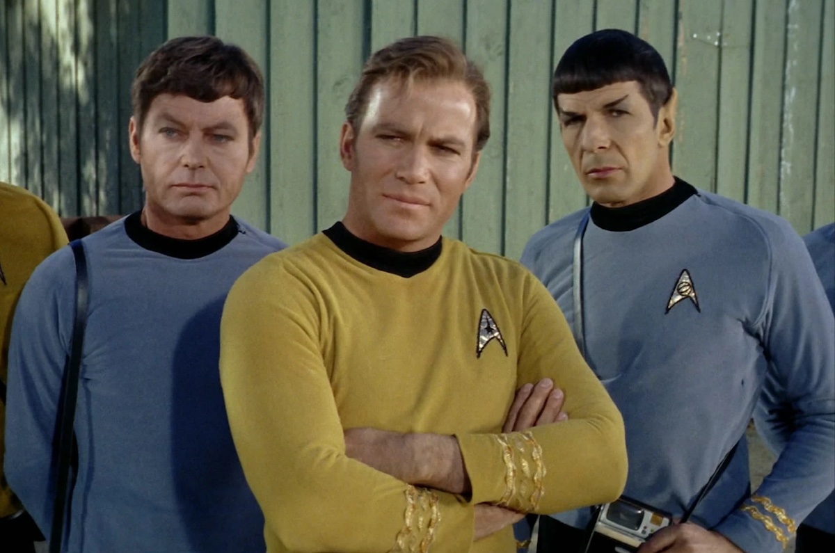 William Shatner, Leonard Nimoy, and Deforest Kelley in Star Trek