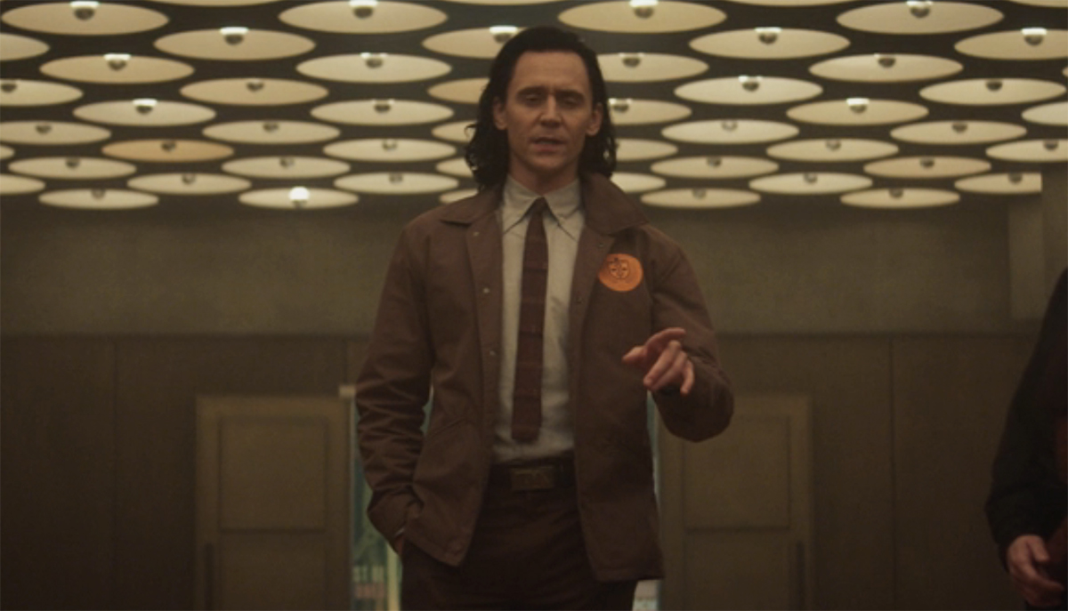 Tom Hiddleston in his TVA jacket in Loki season 1