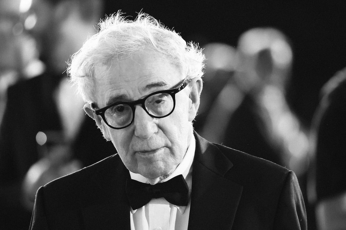 VENICE, ITALY - SEPTEMBER 04: (EDITORS NOTE: Image has been converted to black and white.) Woody Allen attends a red carpet for the movie "Coup De Chance" at the 80th Venice International Film Festival on September 04, 2023 in Venice, Italy. (Photo by Andreas Rentz/Getty Images)