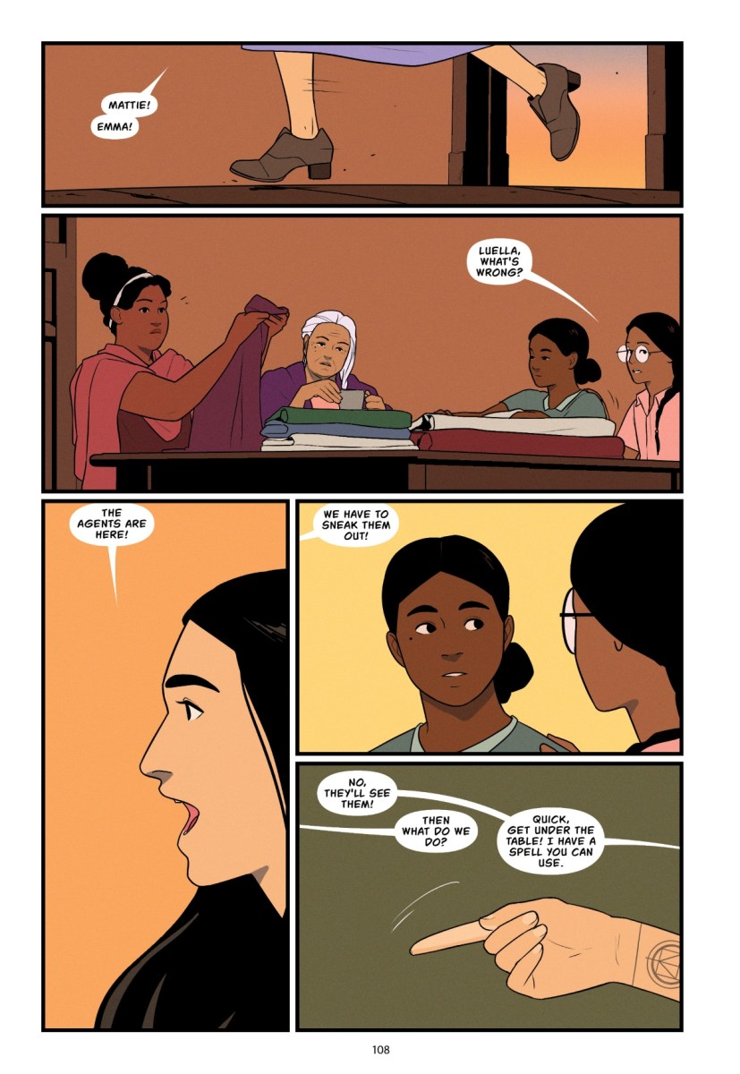 Interior art from Brooms by Jasmine Walls and Teo DuVall (Levine Querido)