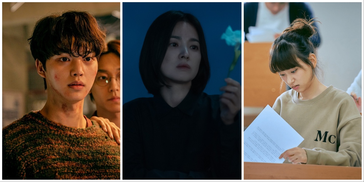 Song Kang as Cha Hyun-su, Song Hye-Kyo as Moon Dong-eun, and Ryu Hye-young as Kang Sol-a