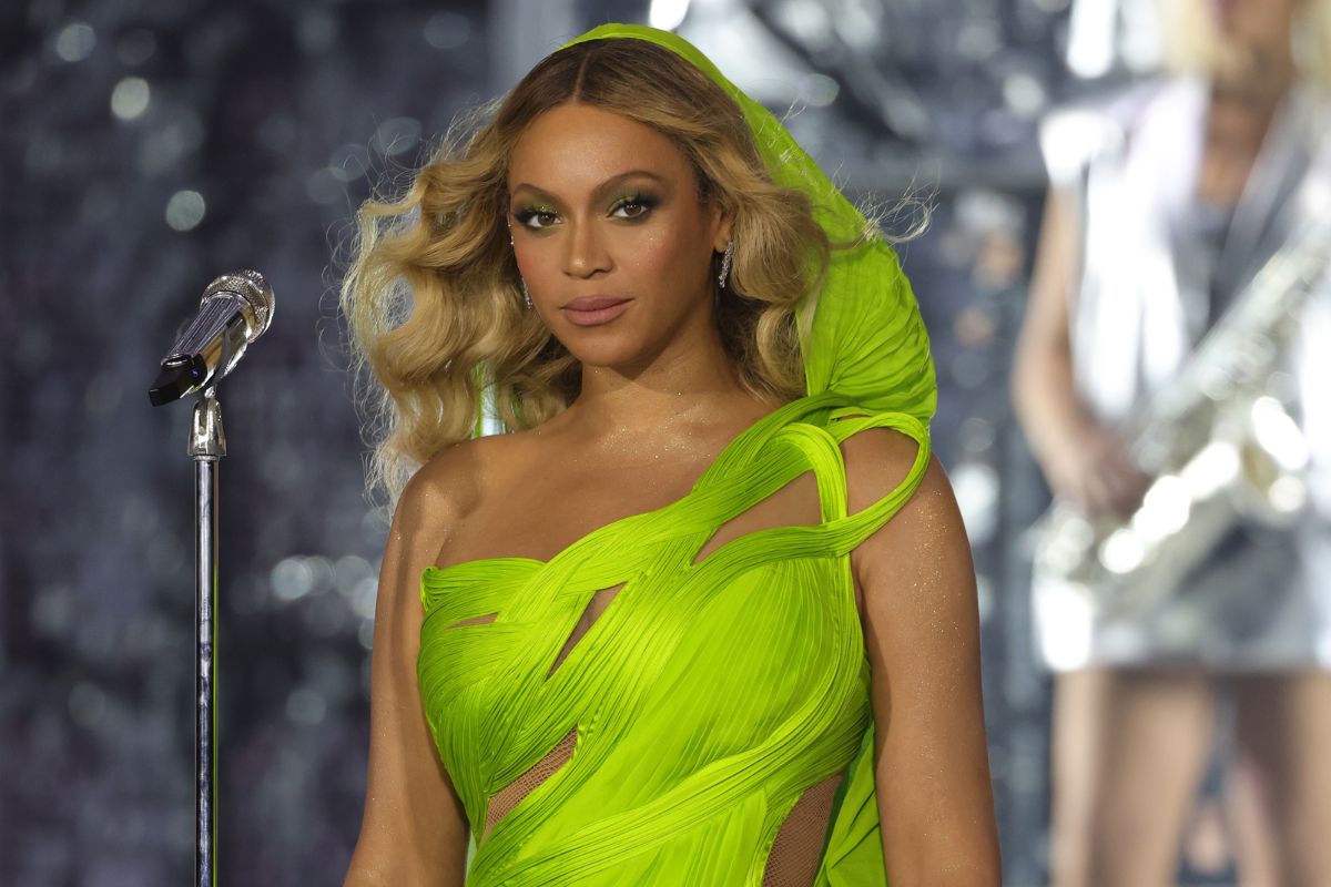 ATLANTA, GEORGIA - AUGUST 11: Beyoncé performs onstage during the "RENAISSANCE WORLD TOUR" at Mercedes-Benz Stadium on August 11, 2023 in Atlanta, Georgia.