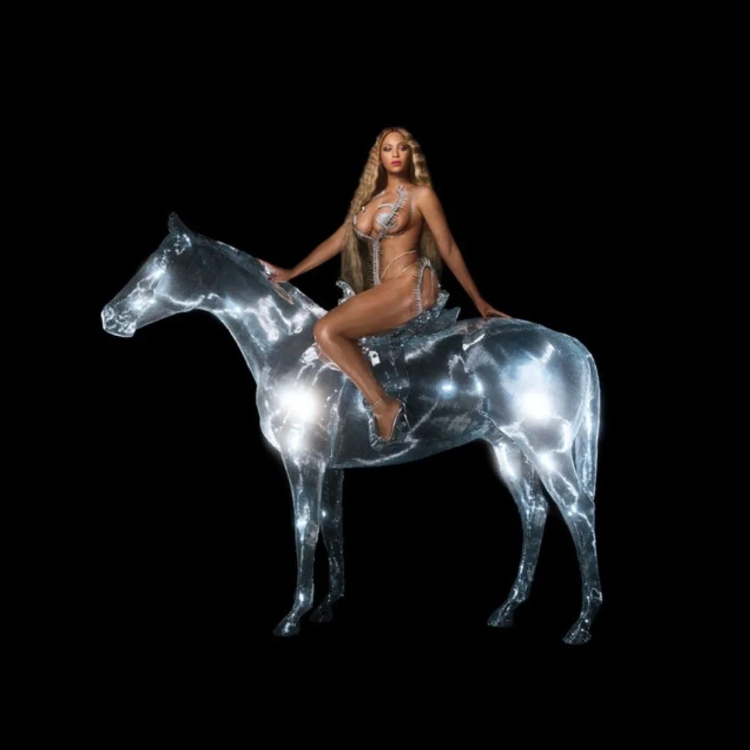 Beyoncé looking flawless while riding a disco CGI horse into the abyss. 