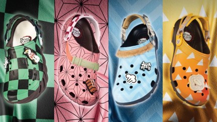 The four available Demon Slayer Crocs from the Demon Slayer x Crocs collab.