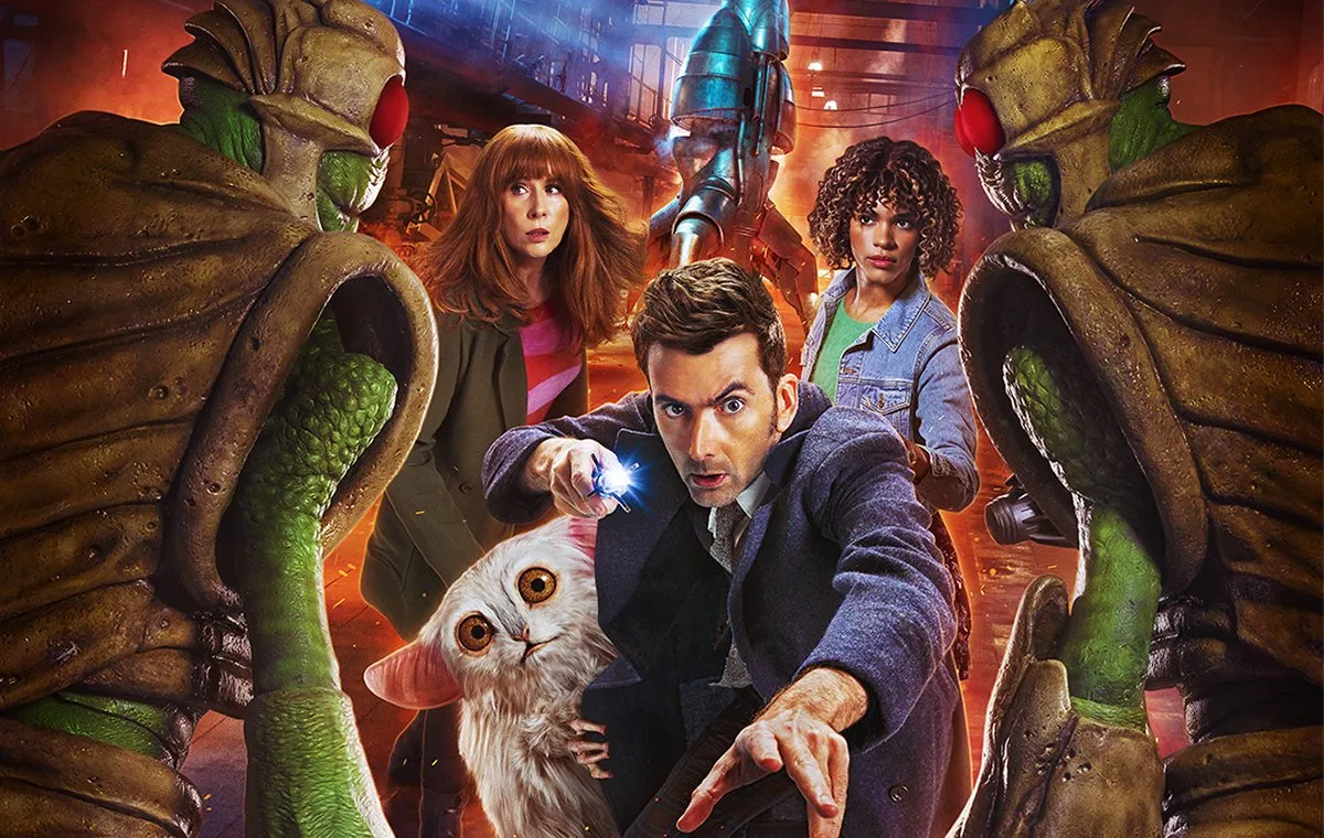 Catherine Tate, David Tennant and Yasmin Finney in Doctor Who