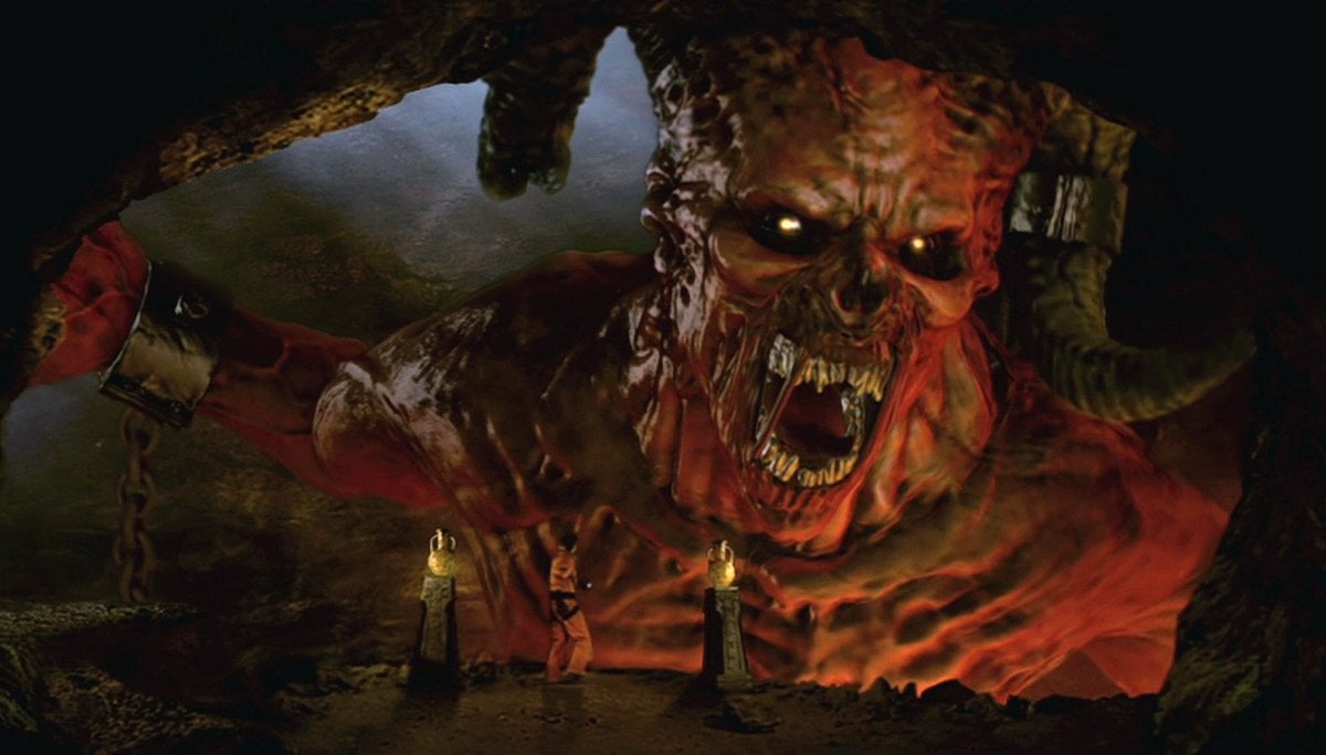 A chained Satan in Doctor Who's The Satan Pit (BBC)