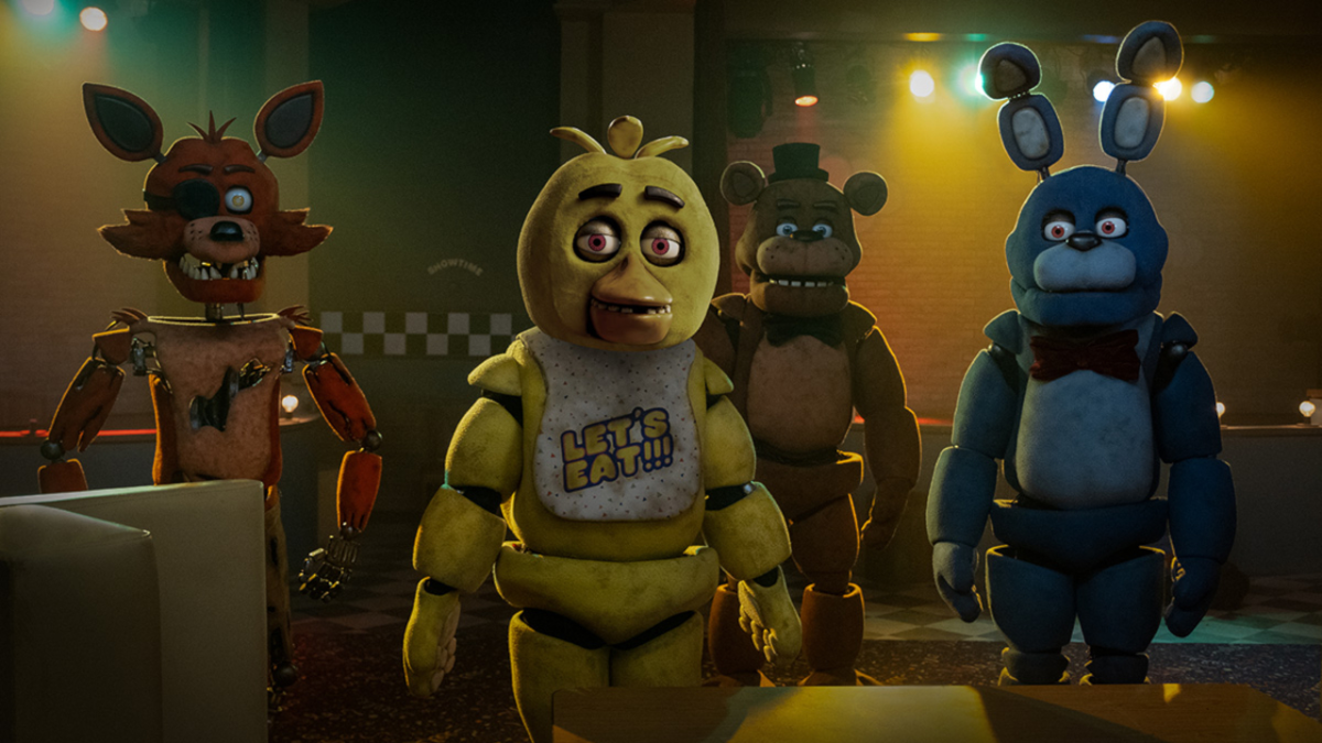 Several animatronics from Five Nights at Freddy's