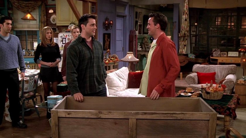 David Schwimmer, Jennifer Aniston, Lisa Lisa Kudrow, Matt LeBlanc and Matthew Perry in Friends "The One With Chandler In A Box" (NBC)