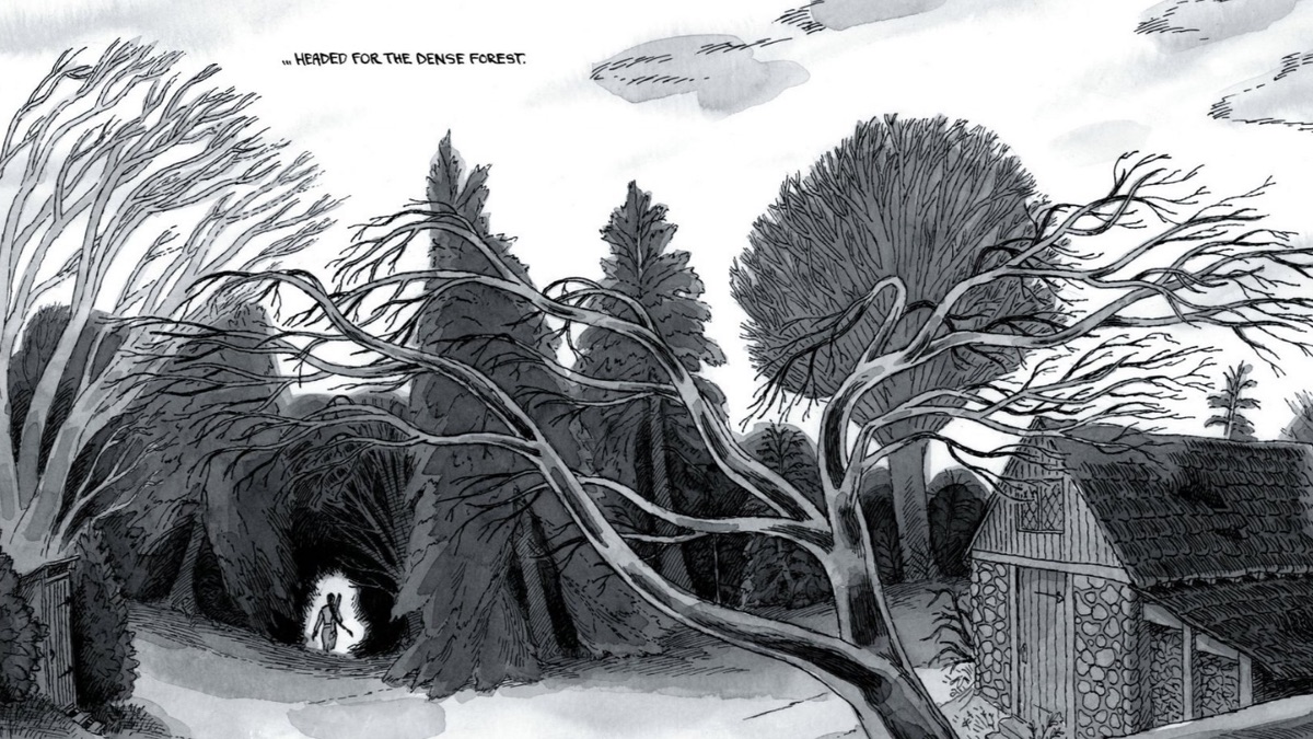 An illustration from the graphic novel 'Graveneye' by Sloane Leong and Anna Bowles