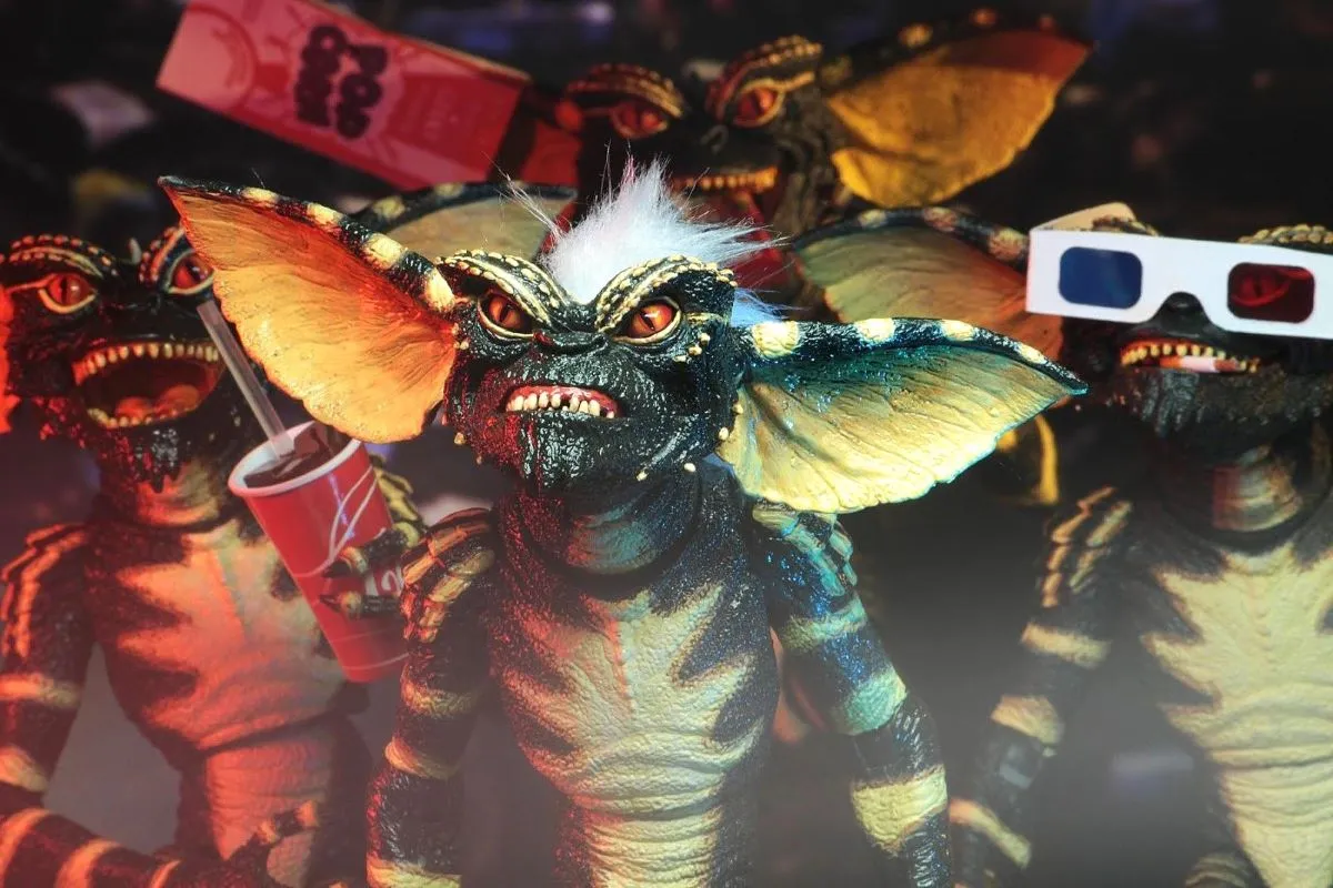 A gang of gremlins in a still from the 1984 movie