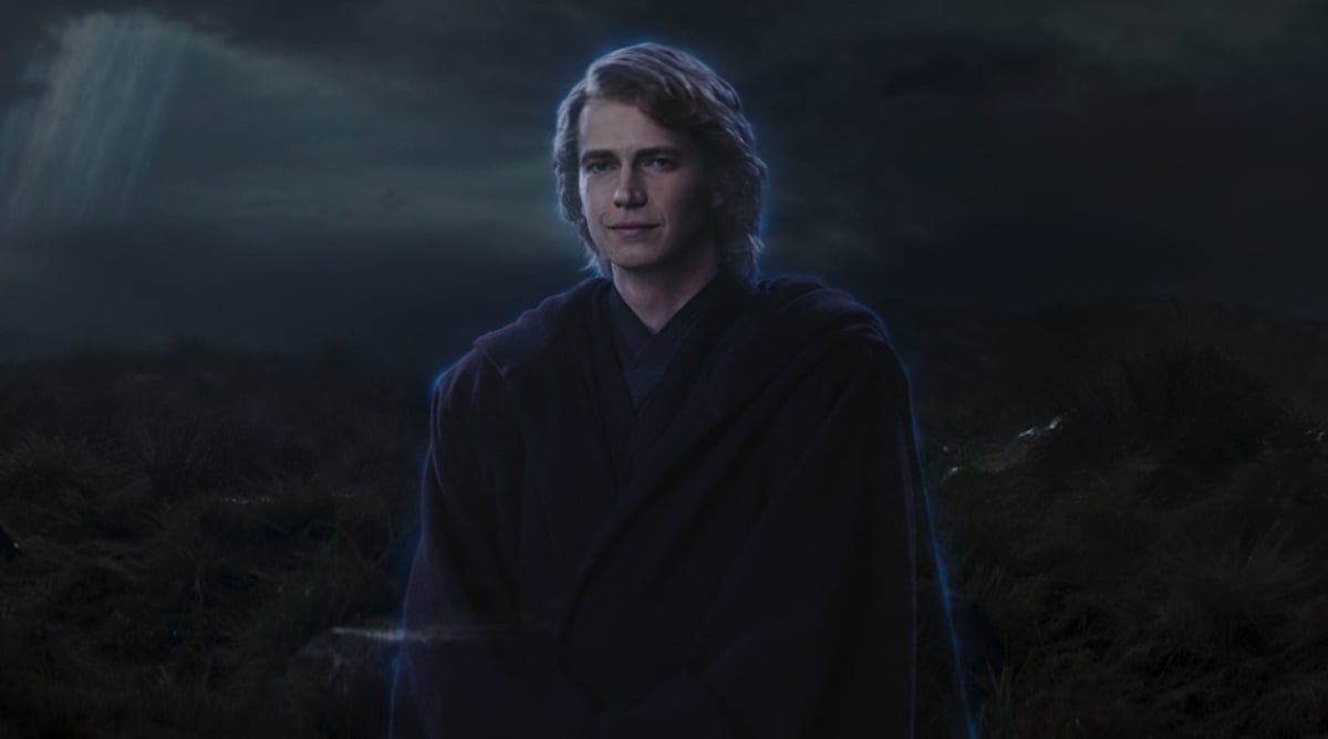 Hayden Christensen as Anakin Skywalker in Force Ghost form in the 'Ahsoka' finale