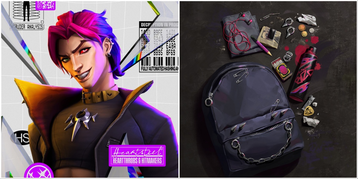 Heartsteel Kayn official wallpaper (left) and Kayn's bag reveal stuff (right)