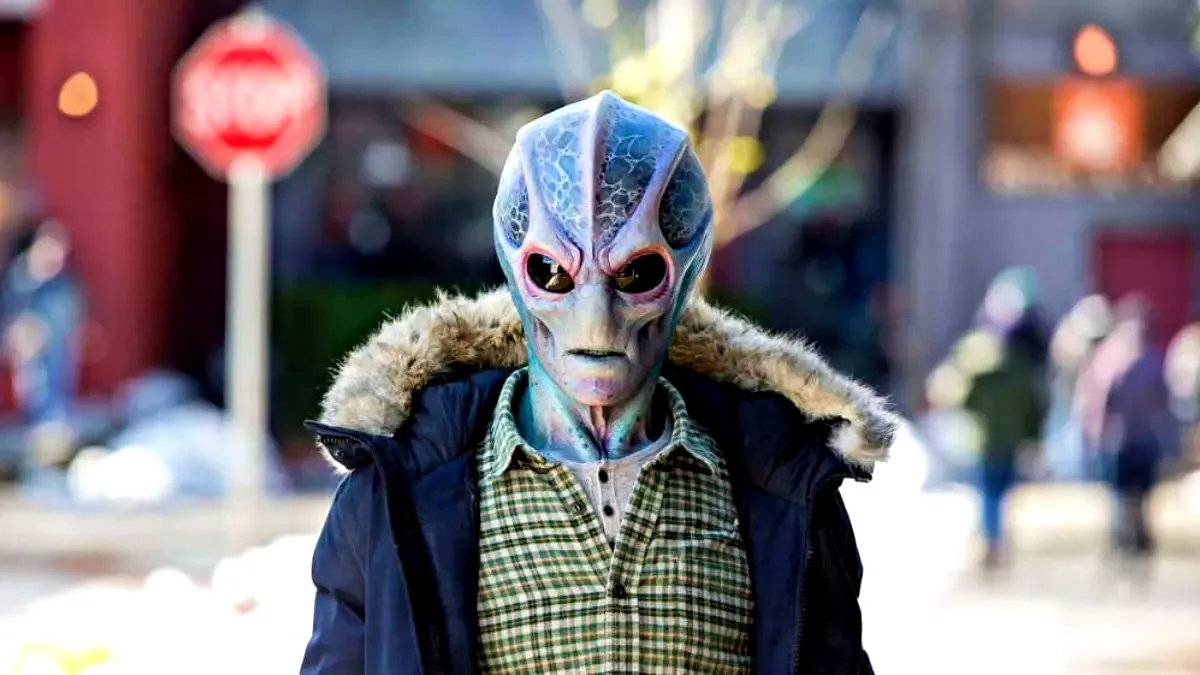 Keith Arbuthnot as the alien version of Harry Vanderspeigle in Resident Alien