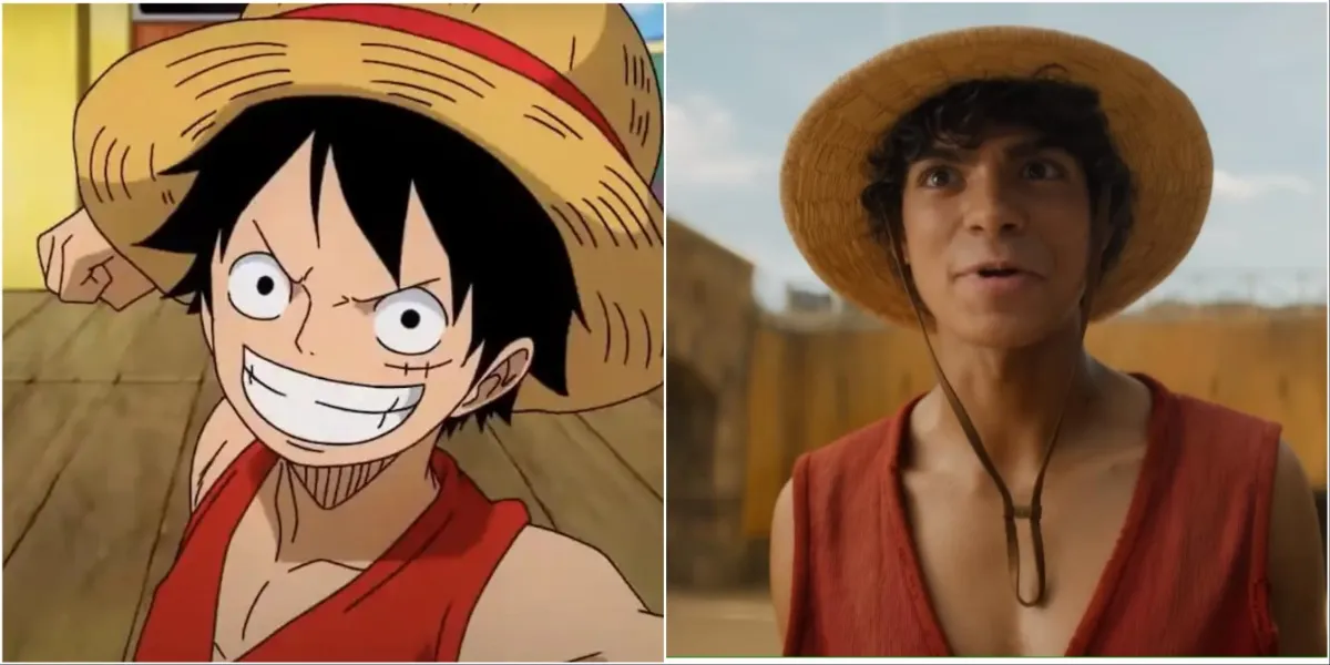 https://www.themarysue.com/wp-content/uploads/2023/10/Luffy-from-One-Piece-anime-left-and-Inaki-Godoy-as-Luffy-from-the-One-Piece-Live-Action-right.jpg