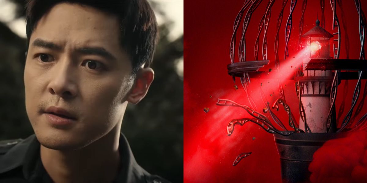 Luo Wei Zhao's first encounter with Pei Su (left), Justice in the Dark poster (right)