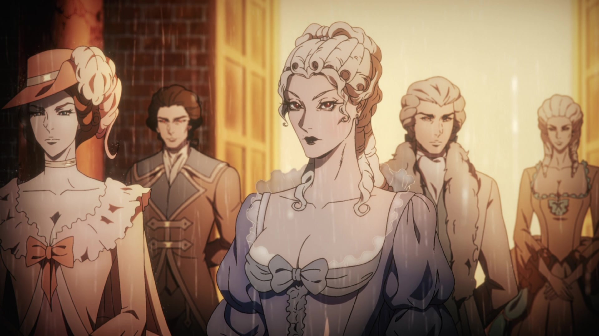 Marchioness at a party on her estate in 'Castlevania Nocturne.'