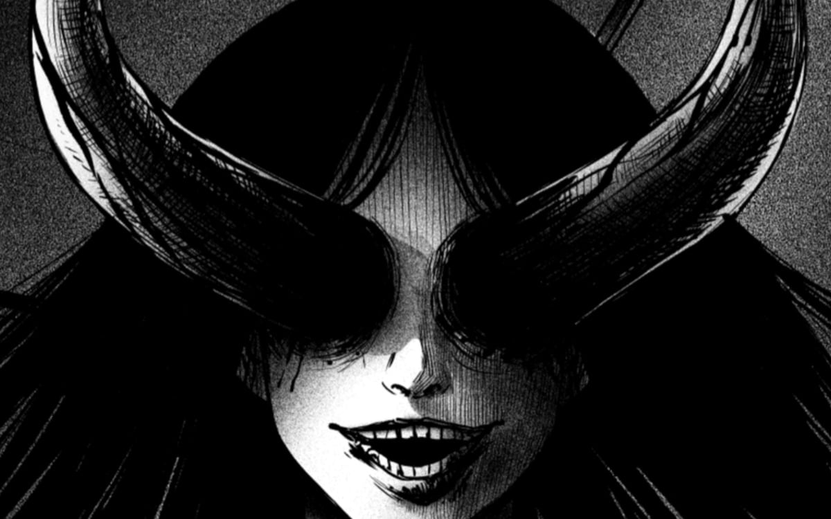 Girl with horn coming out of her eyes in 'Nocturne' on WEBTOON