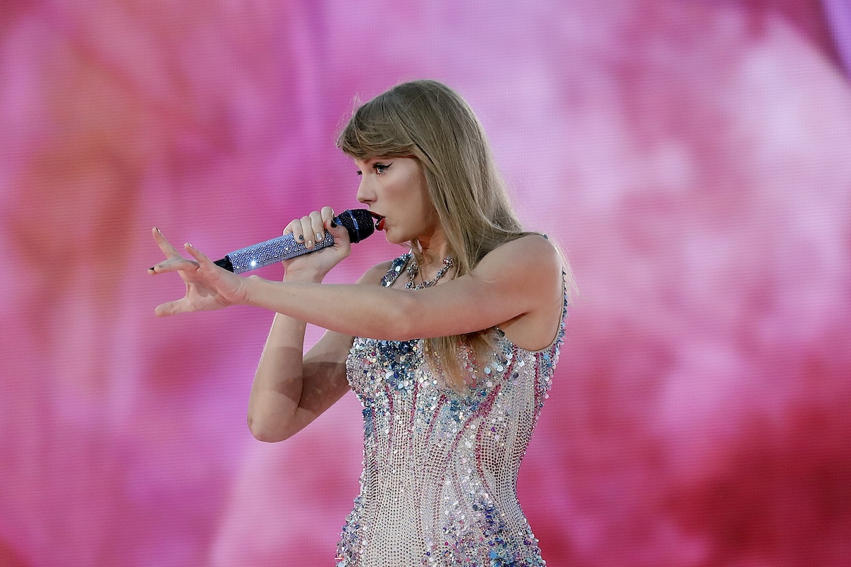Taylor Swift performs in The Eras Tour.
