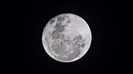 A picture of the Moon surrounded by blackness