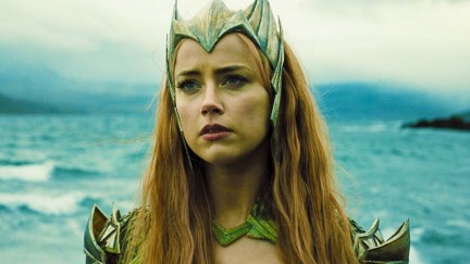 Amber Heard looks wistful as Mera in a scene from Aquaman 2.