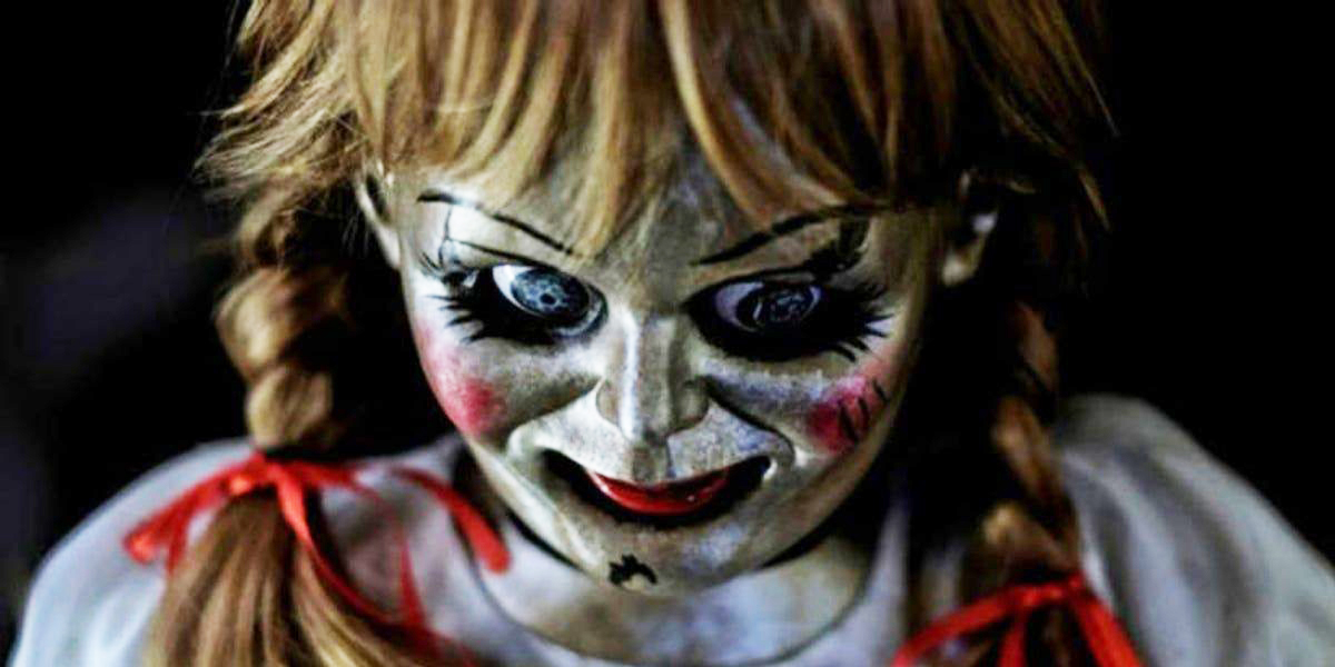 The Annabelle doll looking like a freak