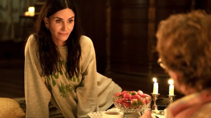 Courtney Cox sitting down in Shining Vale