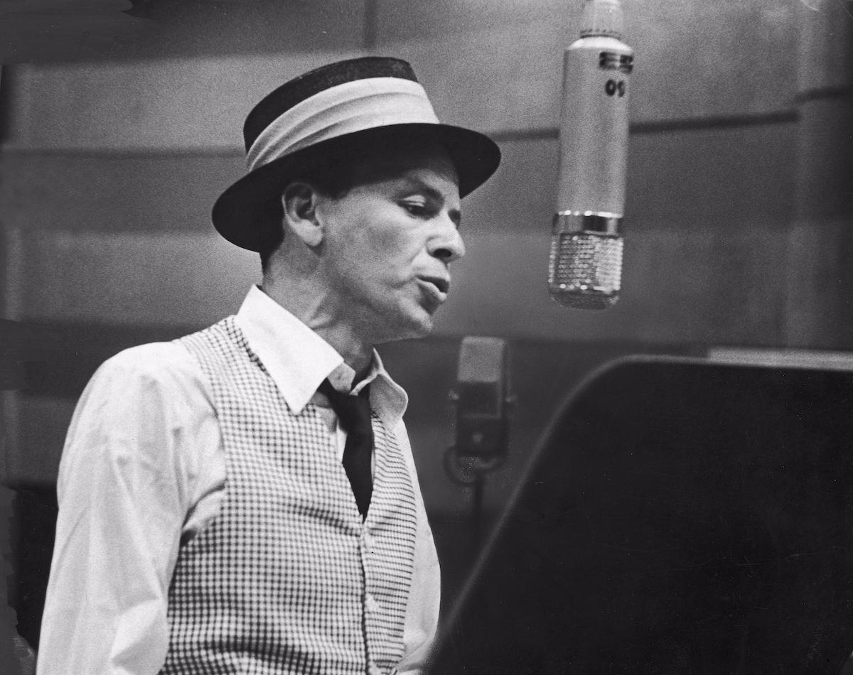 Circa 1953, American singer and actor Frank Sinatra (1915 - 1998) during a recording session at Capitol Records. (Photo by Murray Garrett/Getty Images)