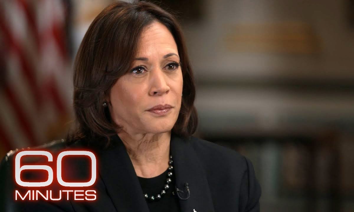 Kamala Harris sits for an interview on 60 Minutes.