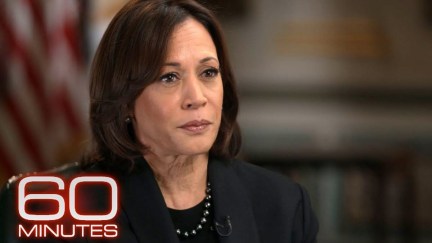 Kamala Harris sits for an interview on 60 Minutes.