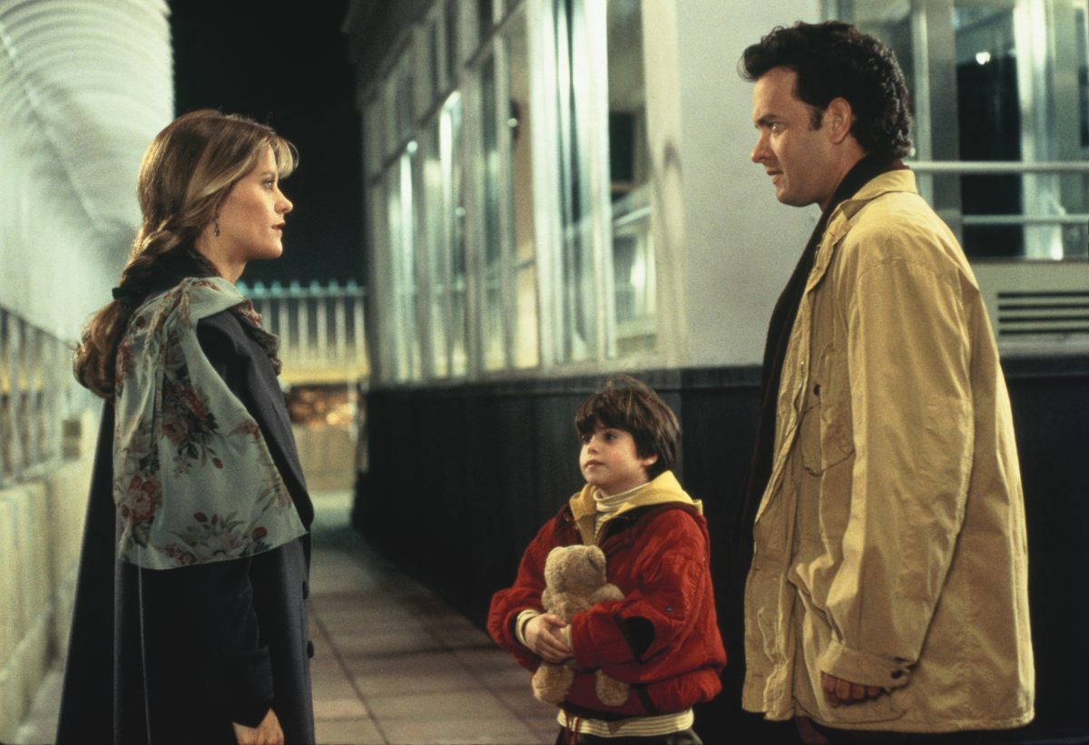 Meg Ryan as Annie Reed, Ross Malinger as Jonah Baldwin and Tom Hanks as Sam Baldwin in 'Sleepless in Seattle'