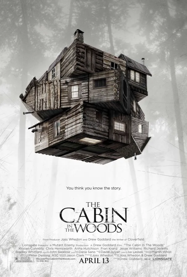 A cabin spins like a Rubik's cube in "Cabin In The Woods"