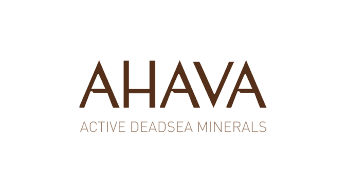 A brown on white version of the Ahava logo