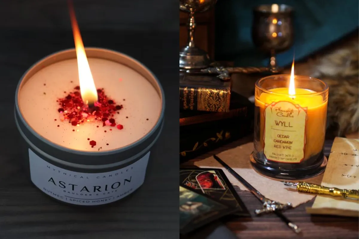 Astarion and Wyll candles inspired by 'Baldur's Gate 3.' 