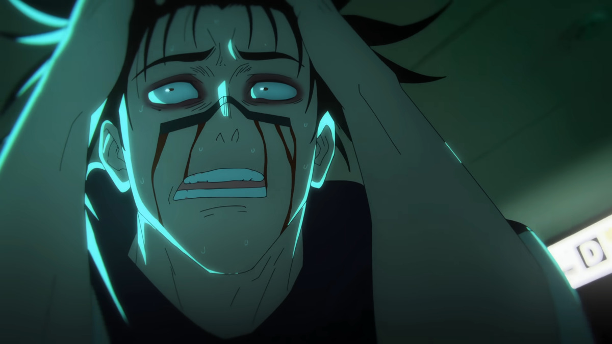 Choso realizing that Yuji is his brother after their fight during the Shibuya Incident in Jujutsu Kaisen Season 2.