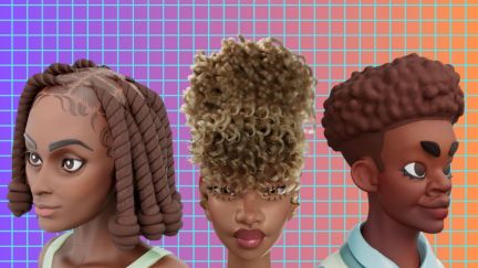 Three Black hairstyles created by Sajhmori, Diandra Rose, and Adésayo Adéoyé.