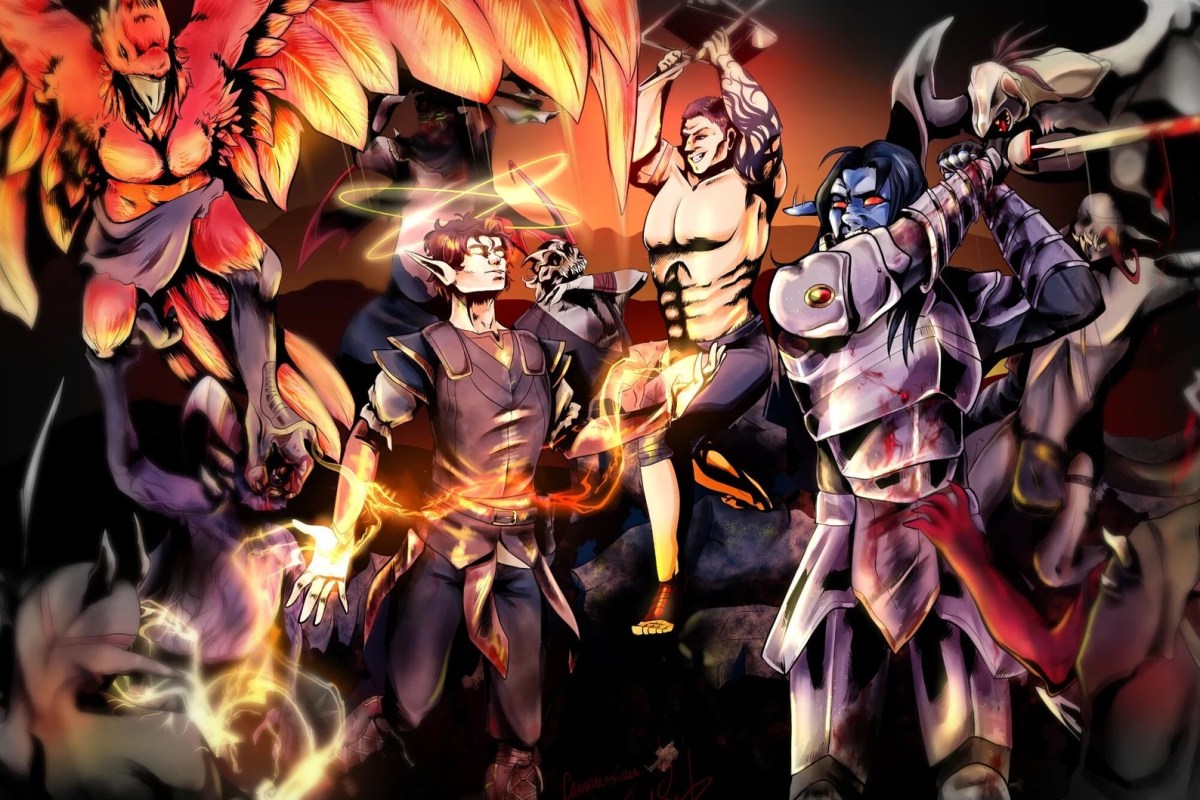 Dungeons and Dragons Party Art via TheReptilianArtist on Etsy