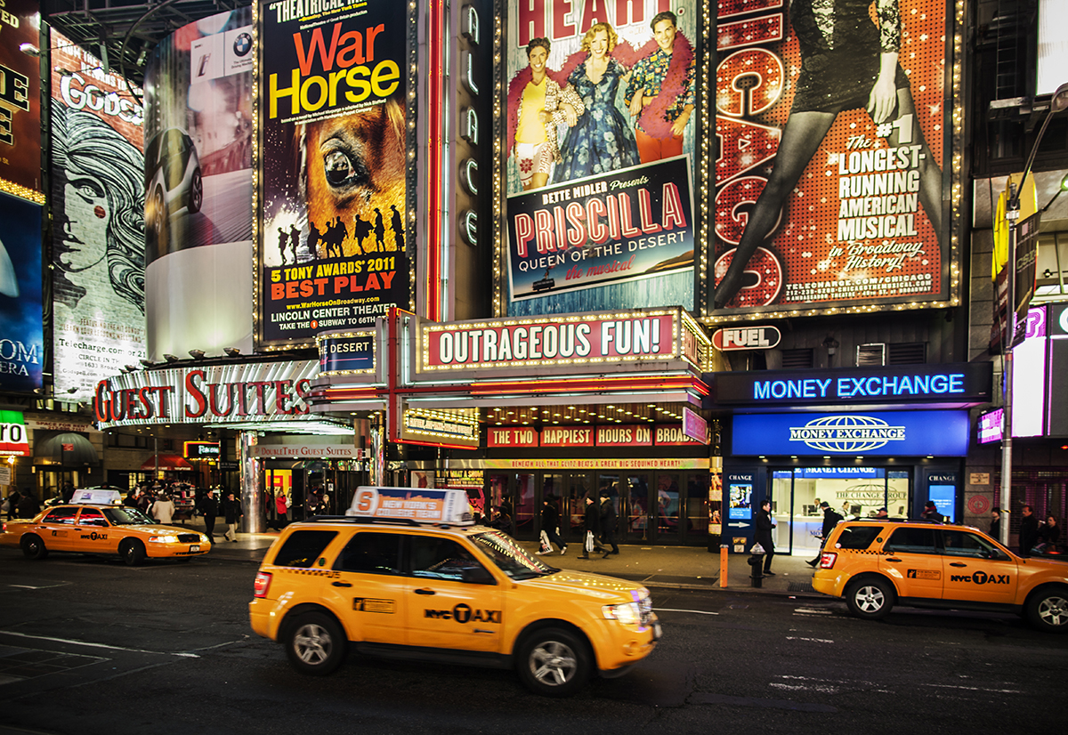 Broadway theatres in Times Square New York city