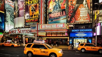 Broadway theatres in Times Square New York city