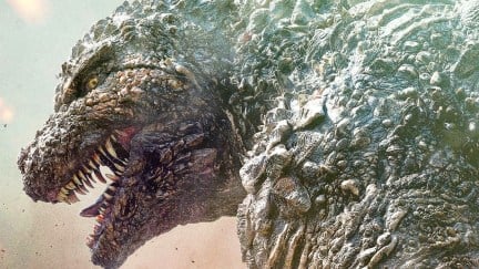 A closeup of Godzilla in Godzilla Minus One
