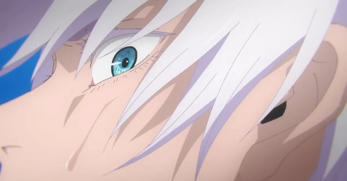 Gojo's six eyes glancing at somebody during Gojo's Past Arc in Jujutsu Kaisen, Season 2.