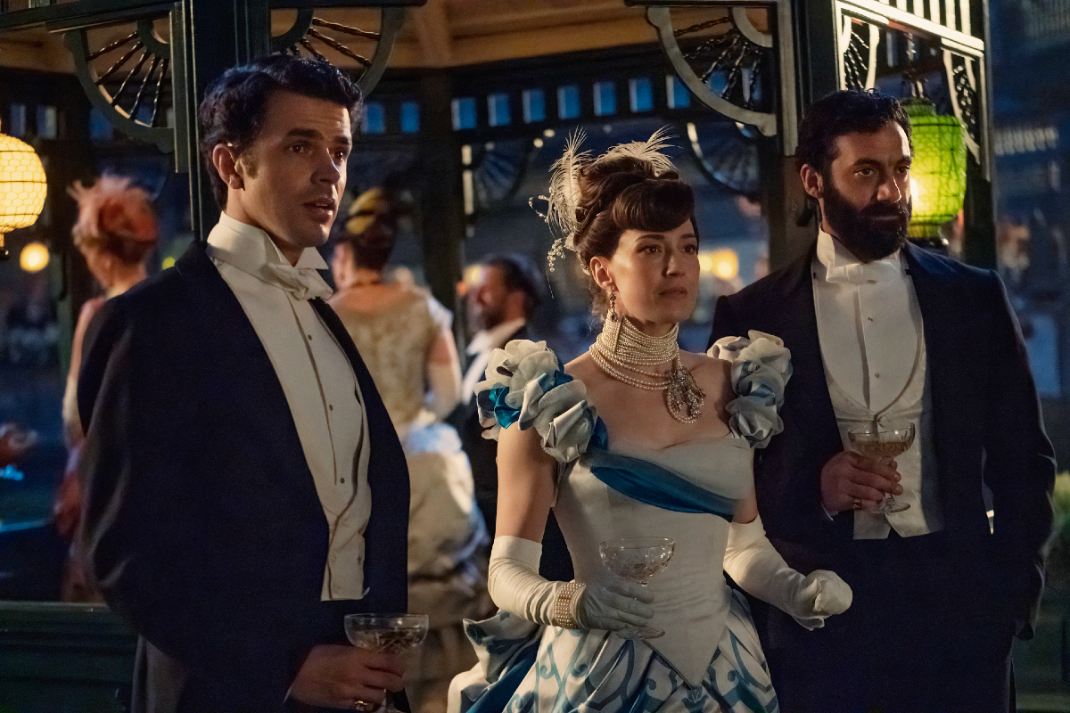 Harry Richardson, Carrie Coon, and Morgan Spector in 'The Gilded Age' season 2