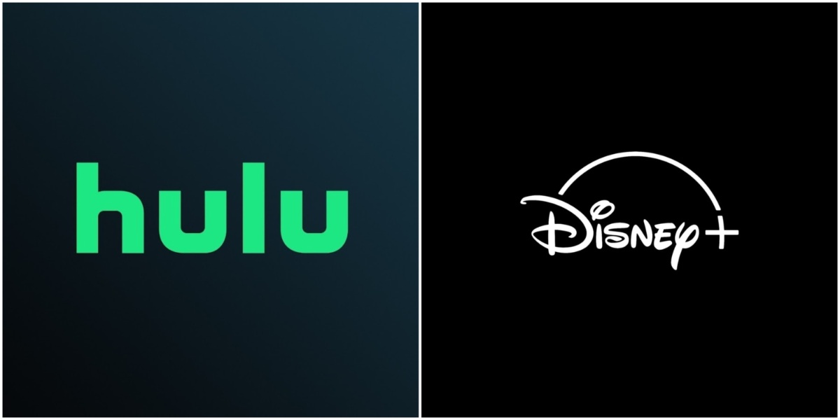 Hulu logo and Disney+ logo together.