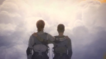 Jean Kirstein and Connie Springer moments before they were transformed into Titans by Eren during The Rumbling, Attack on Titan Season 4 Part 3