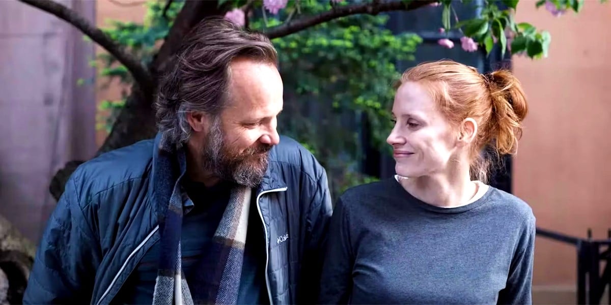 Jessica Chastain as Sylvia and Peter Sarsgaard as Saul in Memory