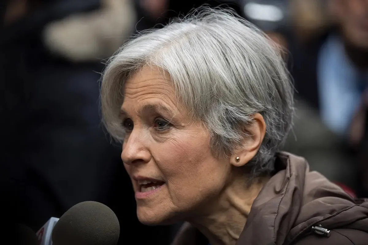 Jill Stein speaking into a microphone.